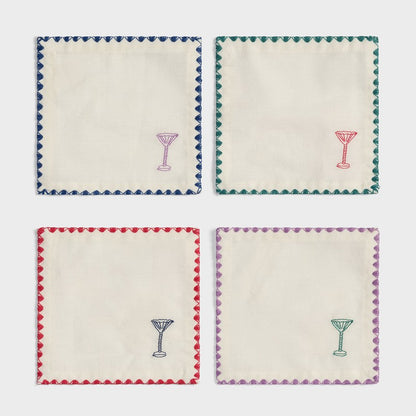 Zigzag Cocktail Napkins - Set of Four