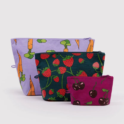 Baggu Go Pouch Set - Carrots and Berries