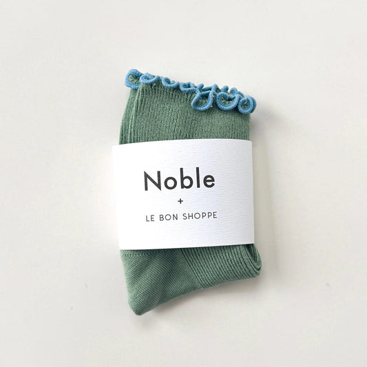 Le Bon Shoppe X Noble Petit Ruffle Socks - Sea Glass & Powder Blue
