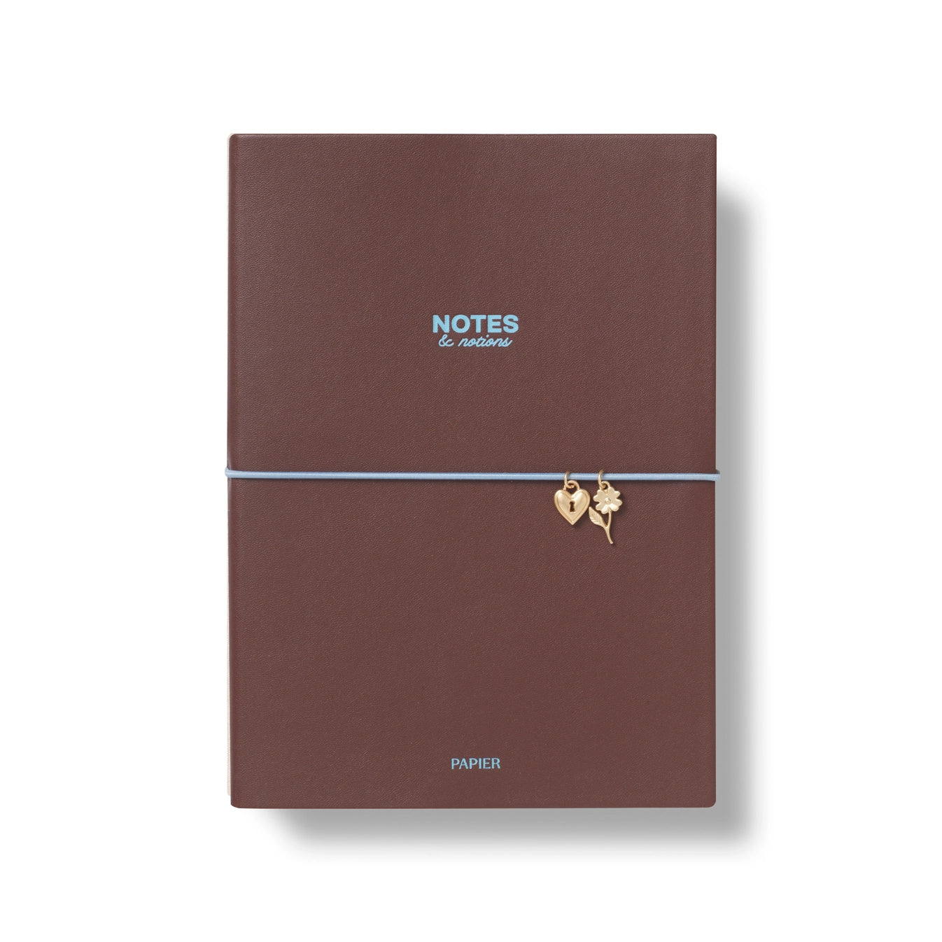 Charm PU Notebook - Chestnut and Ink Red