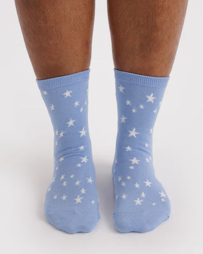 Baggu Crew Socks - Blue Star