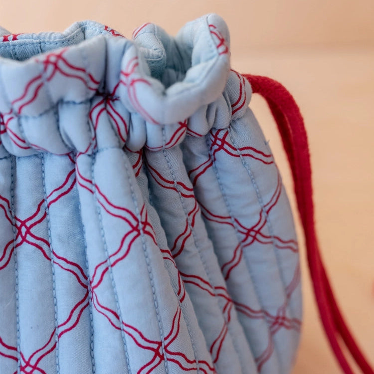 TBCo Drawstring Wash Bag - Blue Lattice