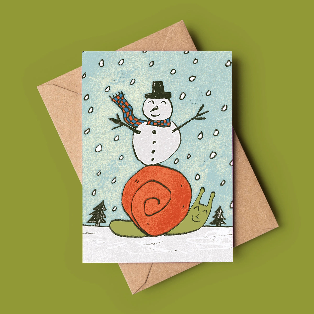 Snowman and Snail Card