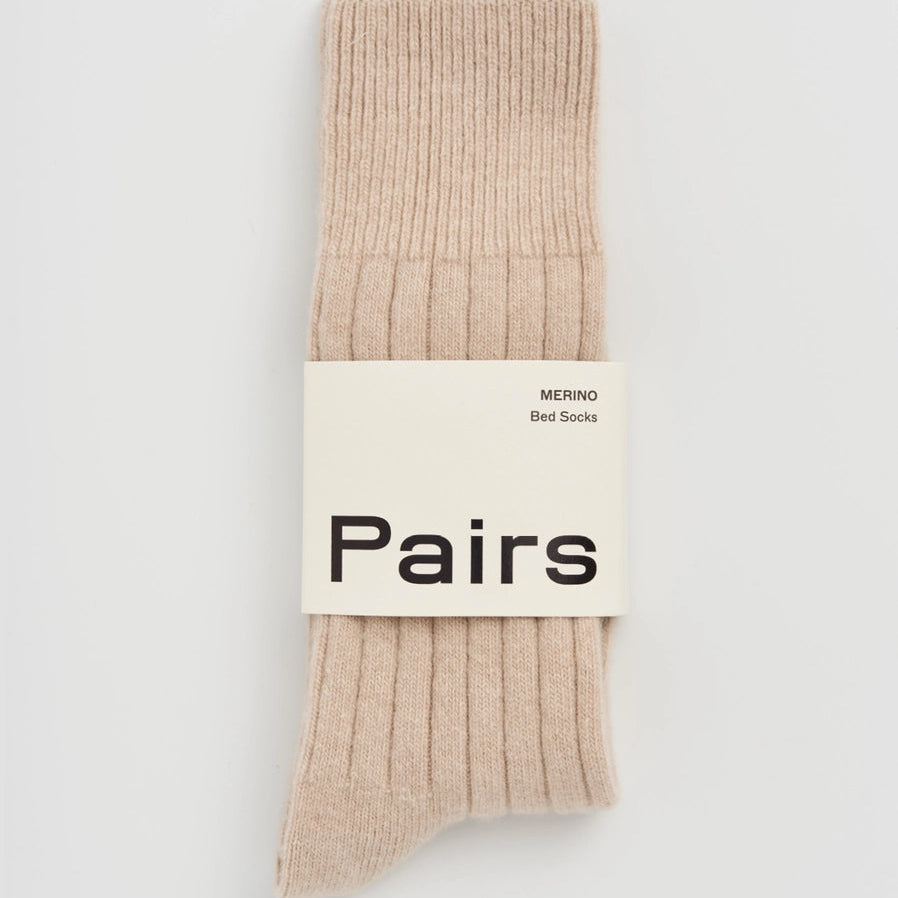 Pairs Merino Bed Sock - Milky Tea