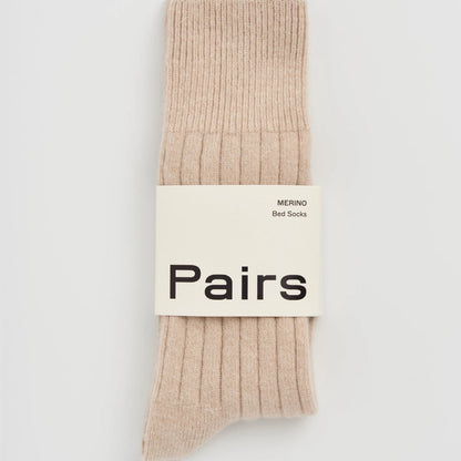 Pairs Merino Bed Sock - Milky Tea