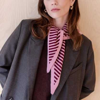 TBCo Merino Wool Triangle Scarf - Pink & Burgundy