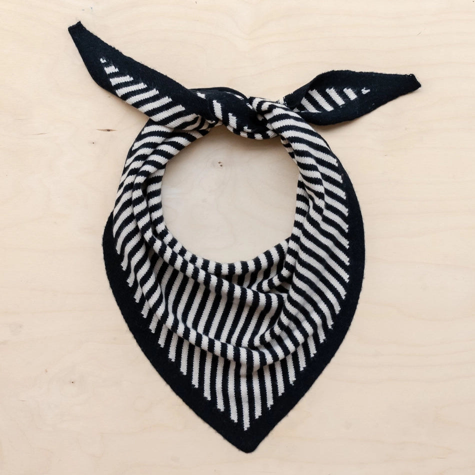 TBCo Merino Wool Triangle Scarf - Black & Cream