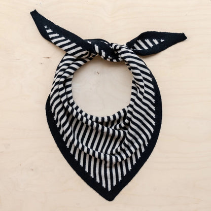 TBCo Merino Wool Triangle Scarf - Black & Cream