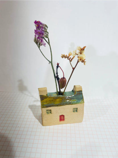Ceramic Bothy House Bud Vase