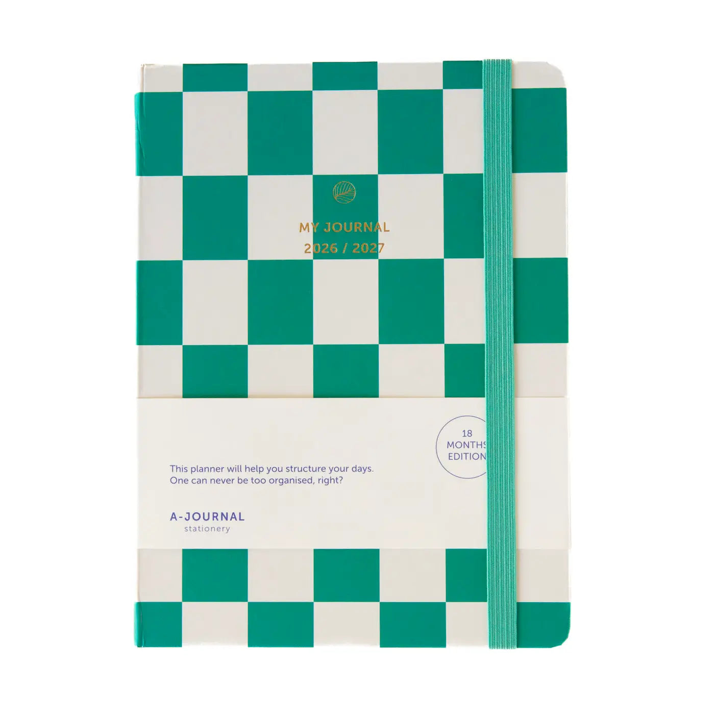 My Journal 18 Months Diary 2026-2027 - Checkered Emerald Green