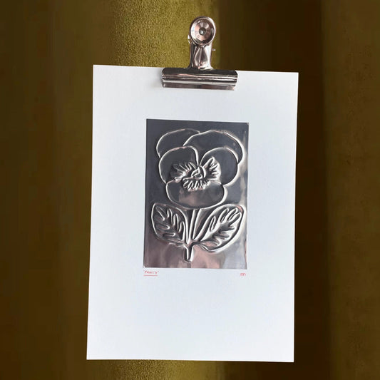 A4 Embossed Print - Pansy