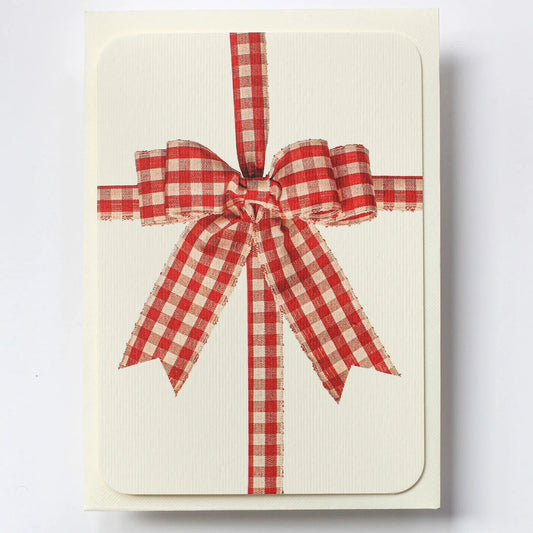 Bow Card - Red Gingham