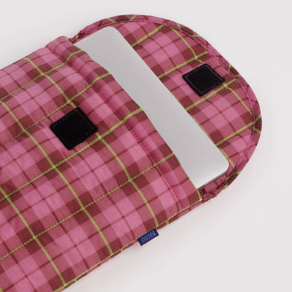 Baggu Laptop Case 13/14" - Azalea Pink Tartan