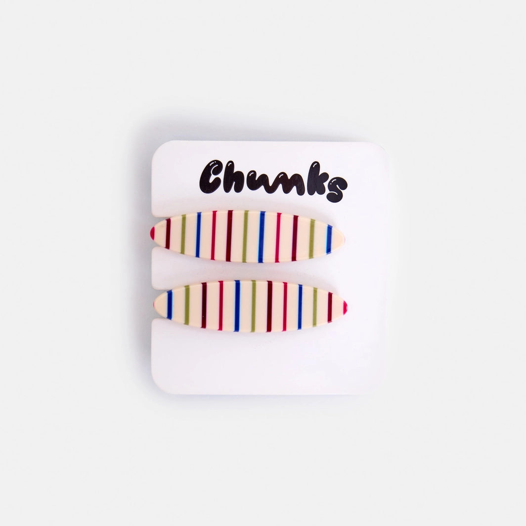 Chunks Allie Clips in Vanilla Stripe