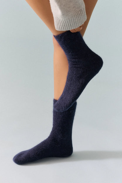 Pairs Ultra Soft Alpaca Socks - Inky Blue