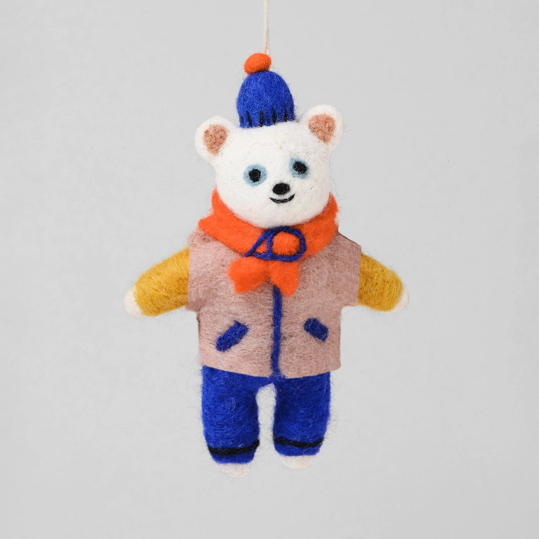 Felted Decoration by Wrap - Polar Bear