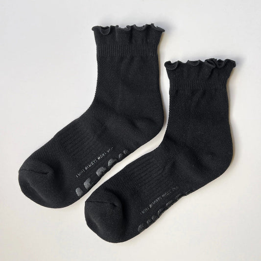Le Bon Shoppe Ruffled Hugger Sock - Black