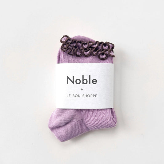 Le Bon Shoppe X Noble Petit Ruffle Socks - Lilac & Brown