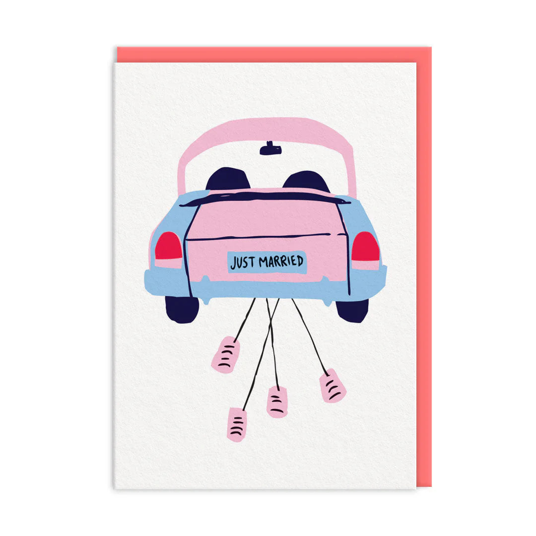 Car and Cans Just Married Card