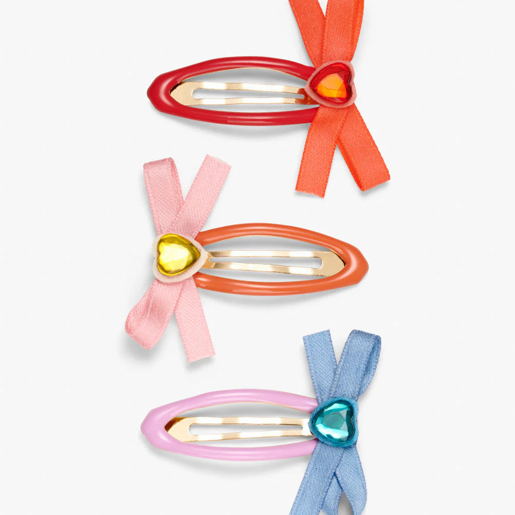 Stych Bow and Heart Gem Clips