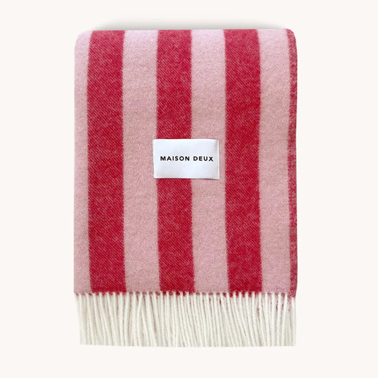 Maison Deux Candy Wrap Blanket - Pink Cherry