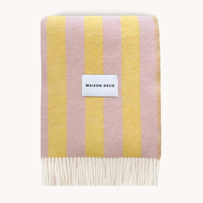 Maison Deux Candy Wrap Blanket - Pink Yellow