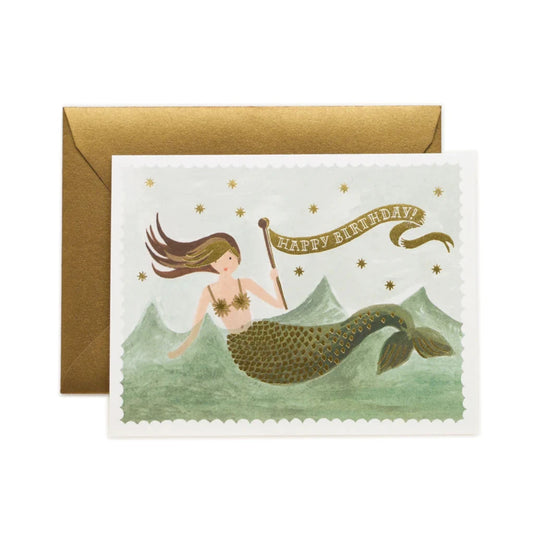 Vintage Mermaid Birthday Card