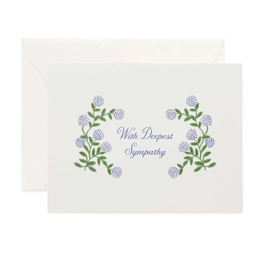 Hydrangea Deepest Sympathy Card