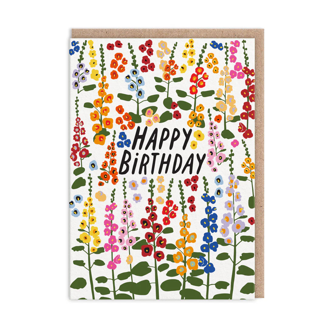 Foxgloves Happy Birthday Card