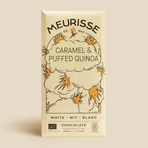 Meurisse Chocolate - White Chocolate Puffed Quinoa and Caramel