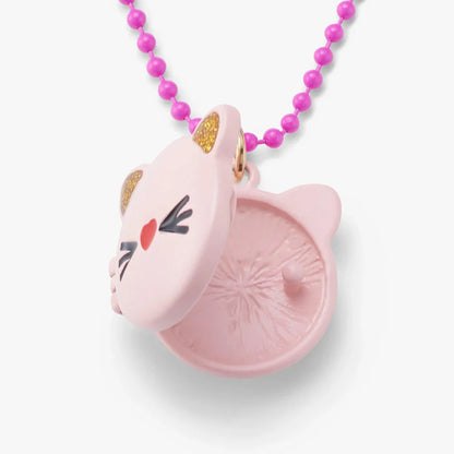 Stych Kids Pink Cat Face Locket Necklace