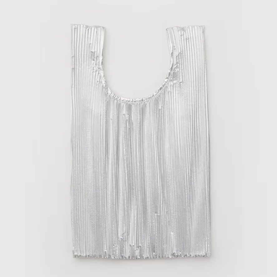Baggu Pleated Reusable Bag - Chrome Metallic