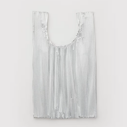Baggu Pleated Reusable Bag - Chrome Metallic