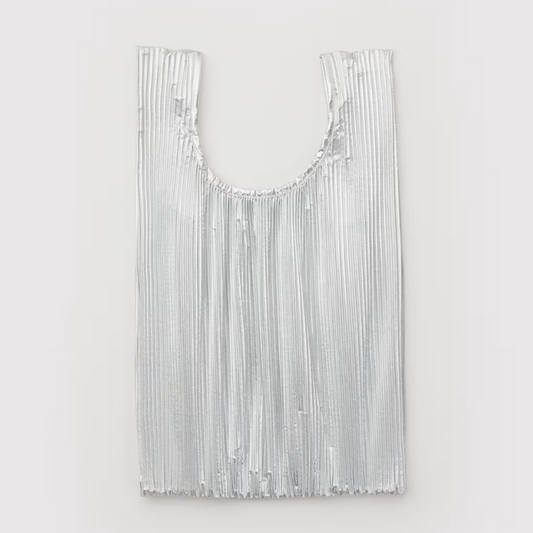 Baggu Pleated Reusable Bag - Chrome Metallic
