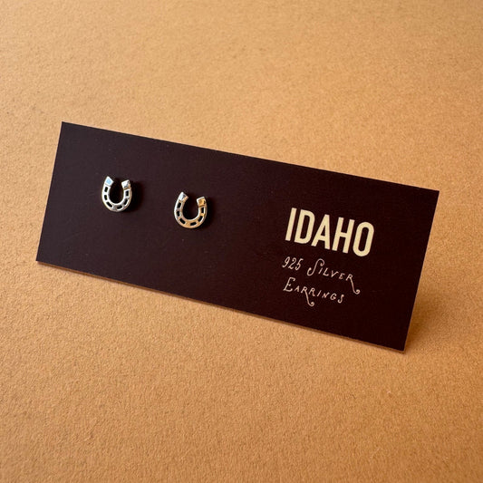 Silver Stud Earrings - Horseshoe