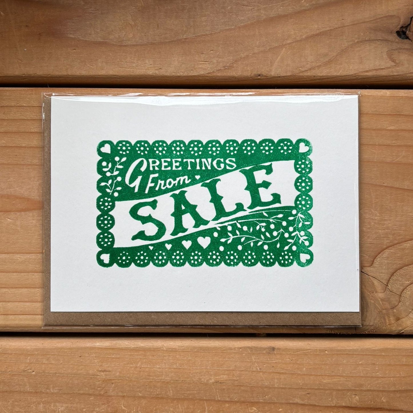 Greetings From Sale Card