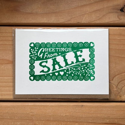 Greetings From Sale Card