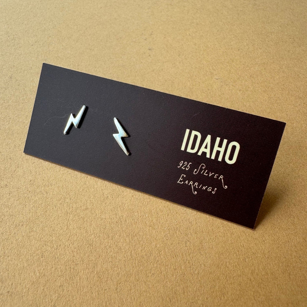 Silver Stud Earrings - Lightning