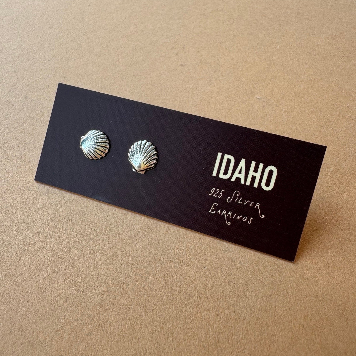 Silver Stud Earrings - Scallop