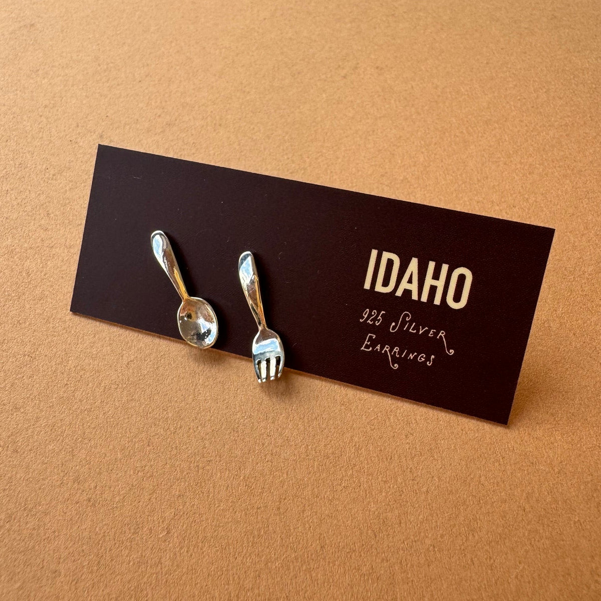 Silver Stud Earrings - Fork & Spoon