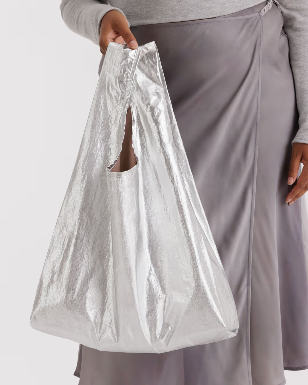 Baggu Standard Reusable Bag - Chrome Metallic