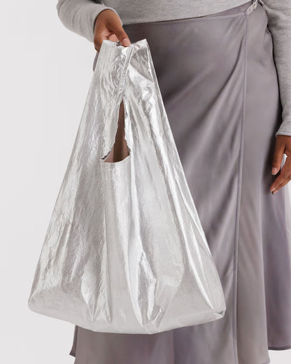 Baggu Standard Reusable Bag - Chrome Metallic