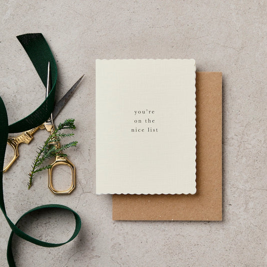 You're On The Nice List Mini Card