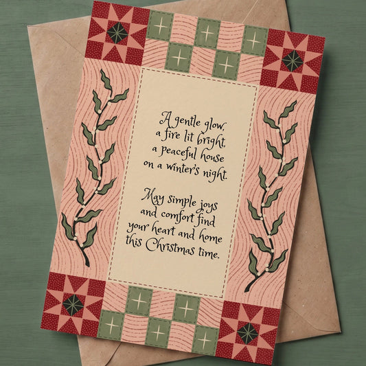Christmas Quilt Pink Card