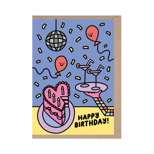 Birthday Cake Disco Card