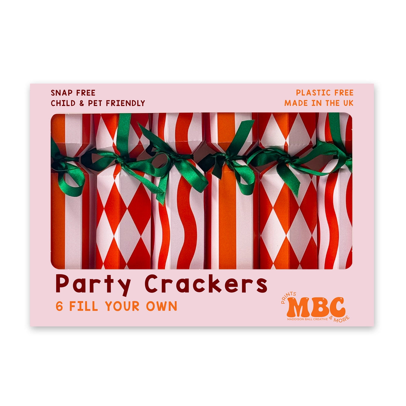Christmas Crackers - Orange and Blush