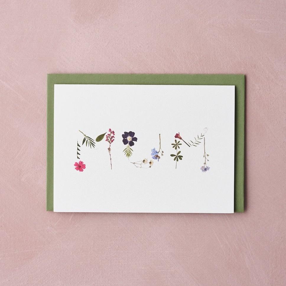 Pressed Flowers Mum Card