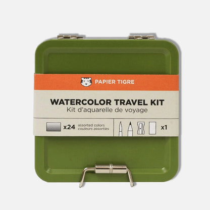 Papier Tigre Watercolour Travel Kit - Green Tin