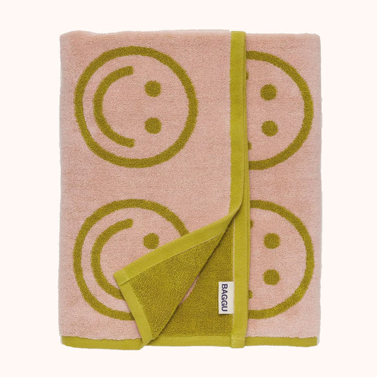 Baggu Bath Towel - Ochre Happy