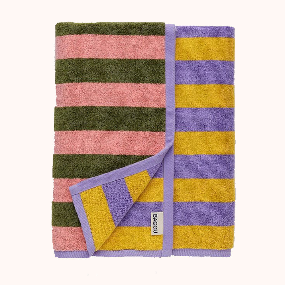 Baggu Bath Towel - Sunset Quilt Stripe